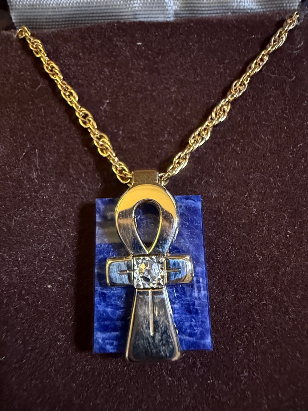 Vintage Pierre Cardin 14K Gold Ankh Pendant Necklace